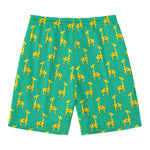 Cute Cartoon Giraffe Pattern Print Men's Swim Trunks