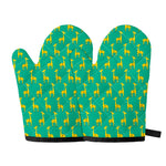 Cute Cartoon Giraffe Pattern Print Oven Mitts