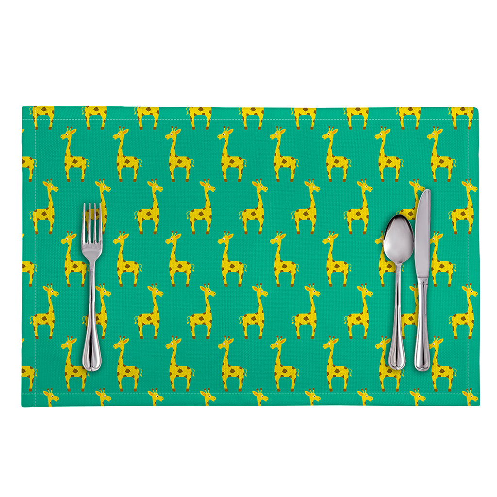 Cute Cartoon Giraffe Pattern Print Placemat