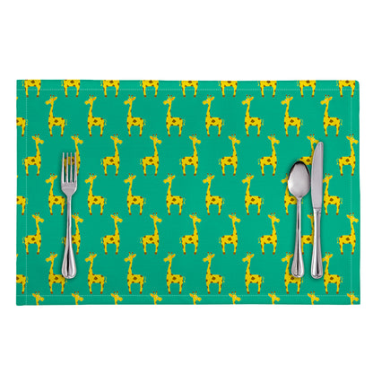 Cute Cartoon Giraffe Pattern Print Placemat