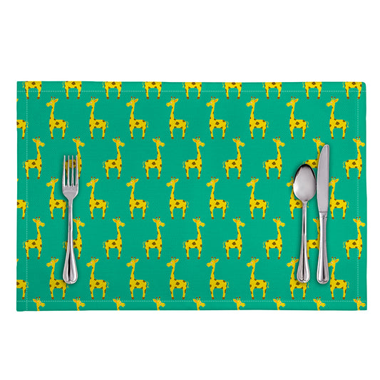 Cute Cartoon Giraffe Pattern Print Placemat