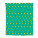 Cute Cartoon Giraffe Pattern Print Polyester Shower Curtain