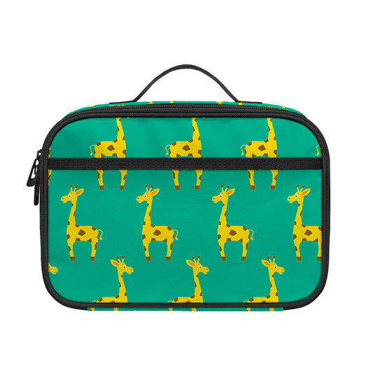 Cute Cartoon Giraffe Pattern Print Portable Lunch Bag