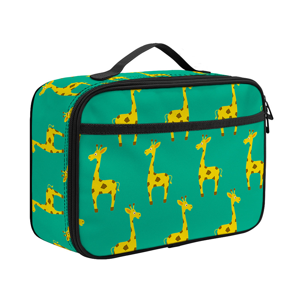 Cute Cartoon Giraffe Pattern Print Portable Lunch Bag