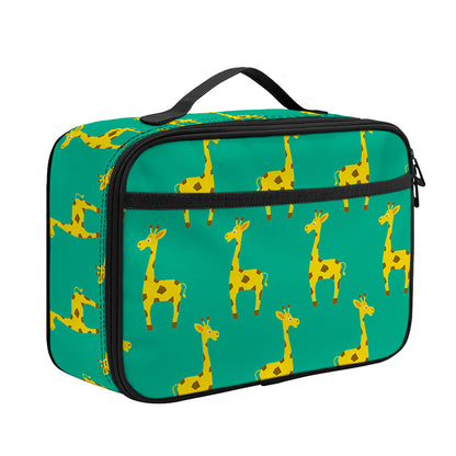 Cute Cartoon Giraffe Pattern Print Portable Lunch Bag