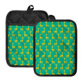 Cute Cartoon Giraffe Pattern Print Pot Holders With Pocket