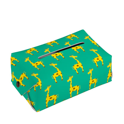Cute Cartoon Giraffe Pattern Print Rectangle Tissue Box Cover