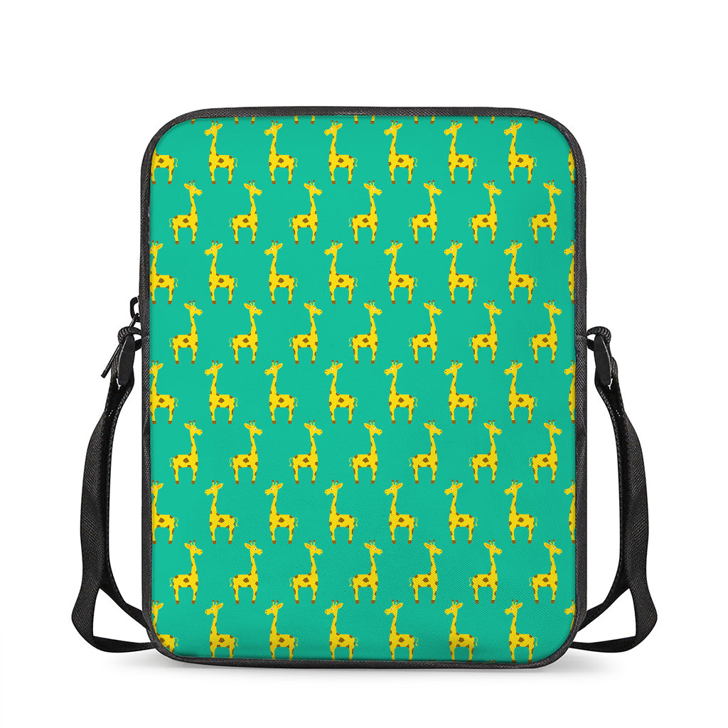 Cute Cartoon Giraffe Pattern Print Rectangular Crossbody Bag