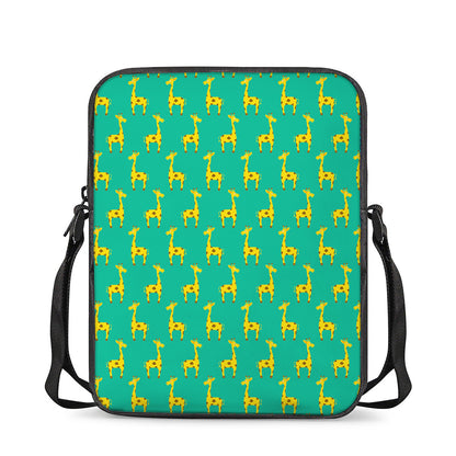 Cute Cartoon Giraffe Pattern Print Rectangular Crossbody Bag