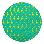 Cute Cartoon Giraffe Pattern Print Round Blanket
