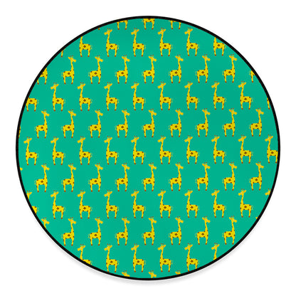 Cute Cartoon Giraffe Pattern Print Round Floor Mat