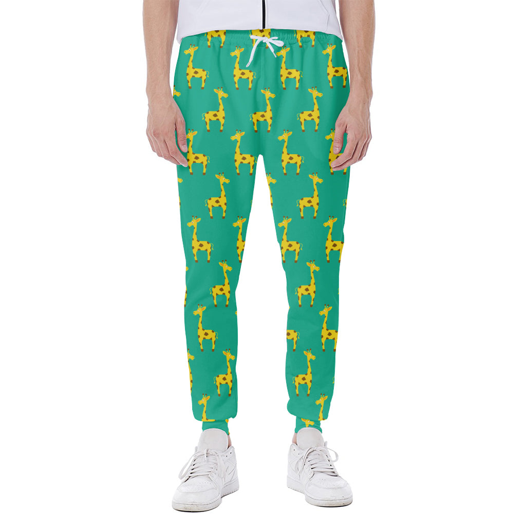 Cute Cartoon Giraffe Pattern Print Scuba Joggers