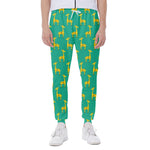 Cute Cartoon Giraffe Pattern Print Scuba Joggers