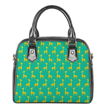 Cute Cartoon Giraffe Pattern Print Shoulder Handbag