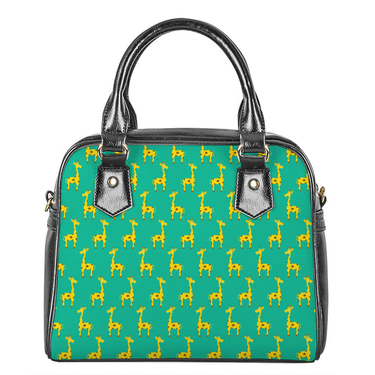 Cute Cartoon Giraffe Pattern Print Shoulder Handbag