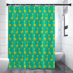 Cute Cartoon Giraffe Pattern Print Shower Curtain