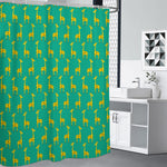 Cute Cartoon Giraffe Pattern Print Shower Curtain