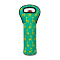 Cute Cartoon Giraffe Pattern Print Single Neoprene Wine Tote