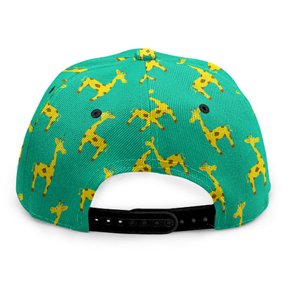 Cute Cartoon Giraffe Pattern Print Snapback Cap