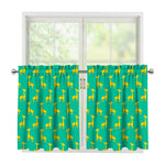 Cute Cartoon Giraffe Pattern Print Tier Curtains