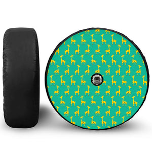 Cute Cartoon Giraffe Pattern Print Tire Cover With Camera Hole