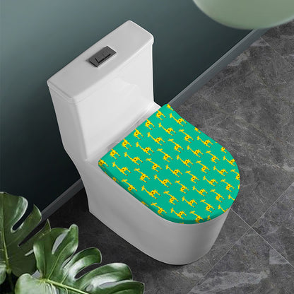 Cute Cartoon Giraffe Pattern Print Toilet Lid Cover