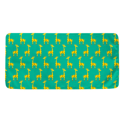 Cute Cartoon Giraffe Pattern Print Towel