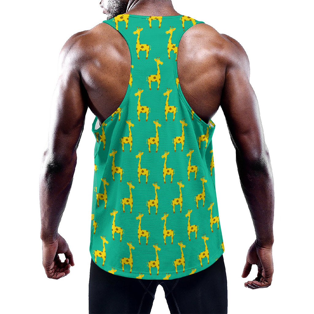 Cute Cartoon Giraffe Pattern Print Training Tank Top
