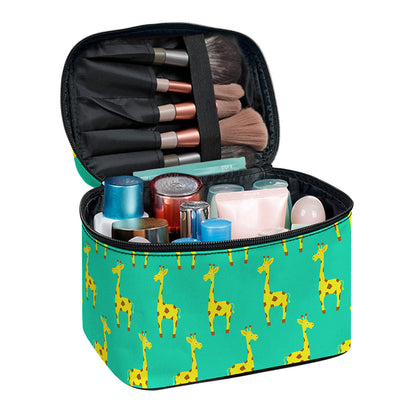 Cute Cartoon Giraffe Pattern Print Travel Makeup Bag