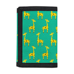 Cute Cartoon Giraffe Pattern Print Trifold Wallet