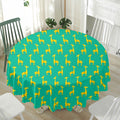 Cute Cartoon Giraffe Pattern Print Waterproof Round Tablecloth