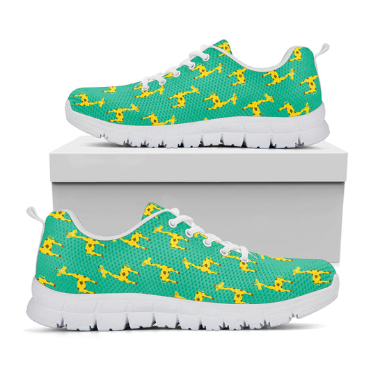 Cute Cartoon Giraffe Pattern Print White Running Shoes