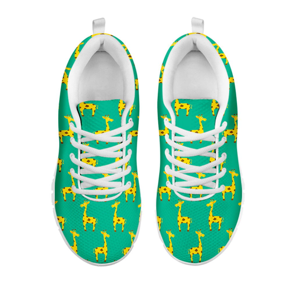 Cute Cartoon Giraffe Pattern Print White Running Shoes