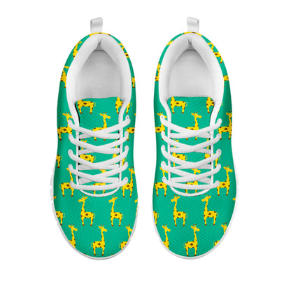 Cute Cartoon Giraffe Pattern Print White Running Shoes