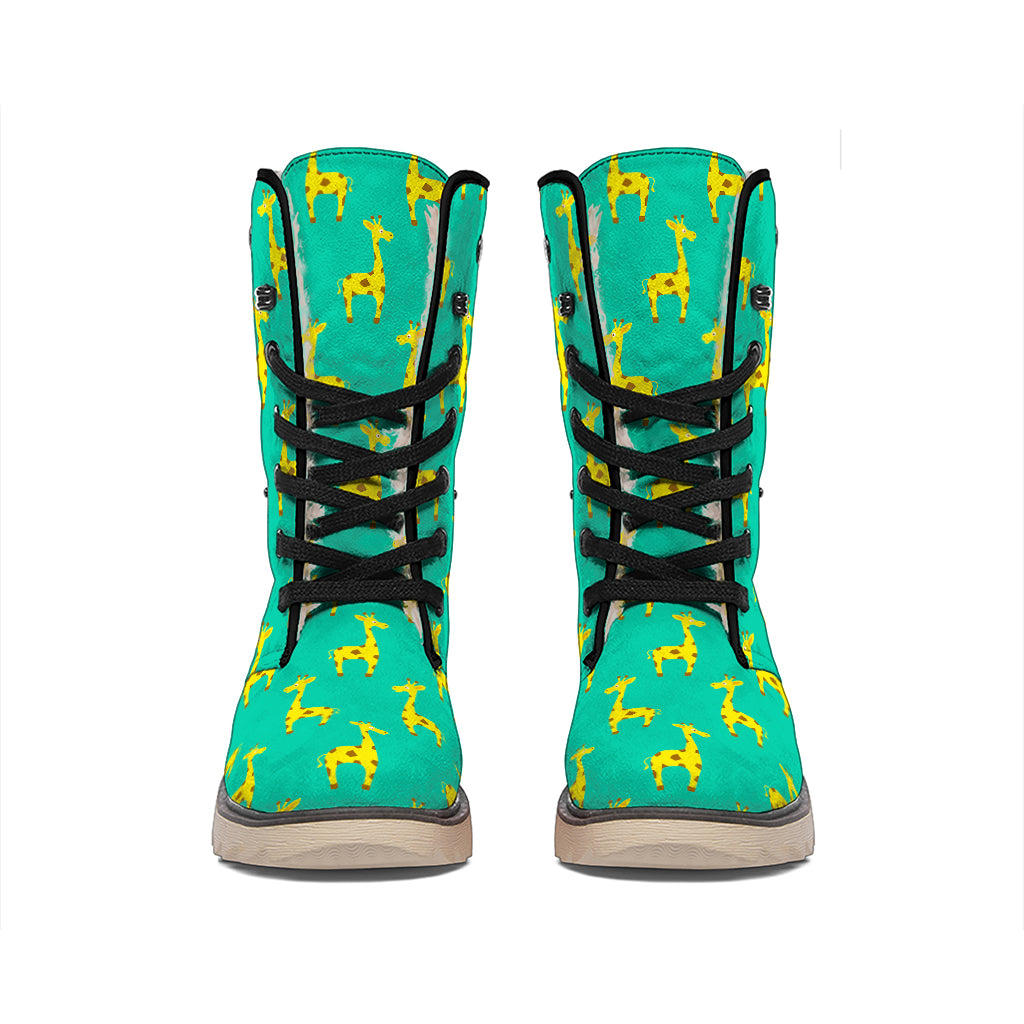 Cute Cartoon Giraffe Pattern Print Winter Boots