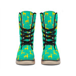 Cute Cartoon Giraffe Pattern Print Winter Boots