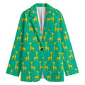 Cute Cartoon Giraffe Pattern Print Women's Cotton Blazer
