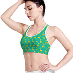 Cute Cartoon Giraffe Pattern Print Women's Sports Bra