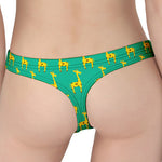 Cute Cartoon Giraffe Pattern Print Women's Thong