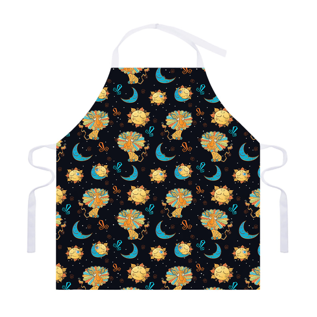 Cute Cartoon Leo Pattern Print Adjustable Apron