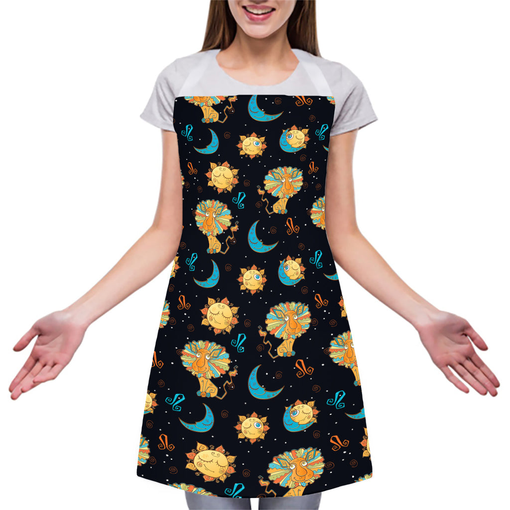 Cute Cartoon Leo Pattern Print Adjustable Apron