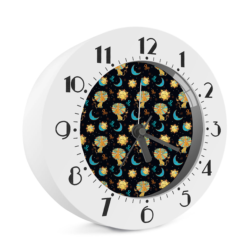 Cute Cartoon Leo Pattern Print Alarm Clock