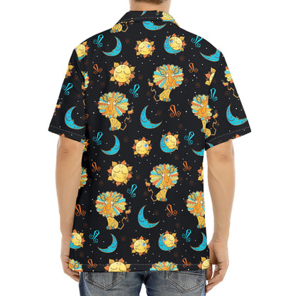 Cute Cartoon Leo Pattern Print Aloha Shirt