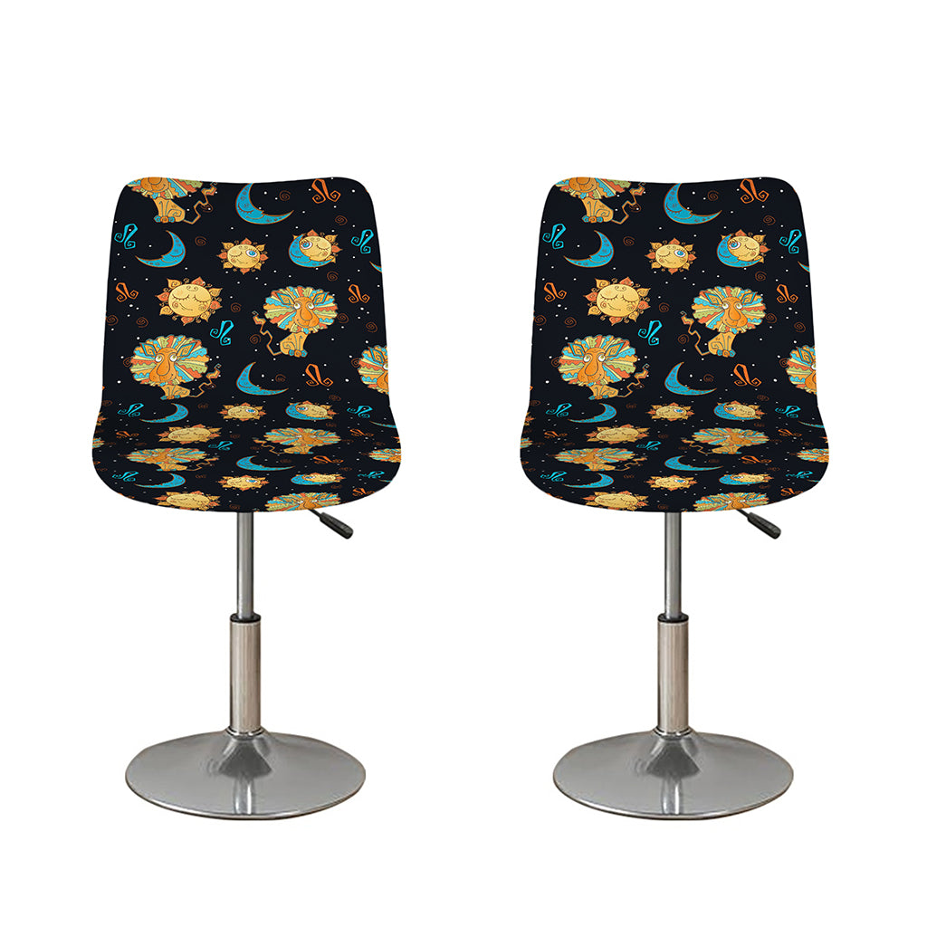 Cute Cartoon Leo Pattern Print Bar Stool Covers