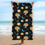 Cute Cartoon Leo Pattern Print Beach Towel