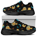 Cute Cartoon Leo Pattern Print Black Chunky Shoes