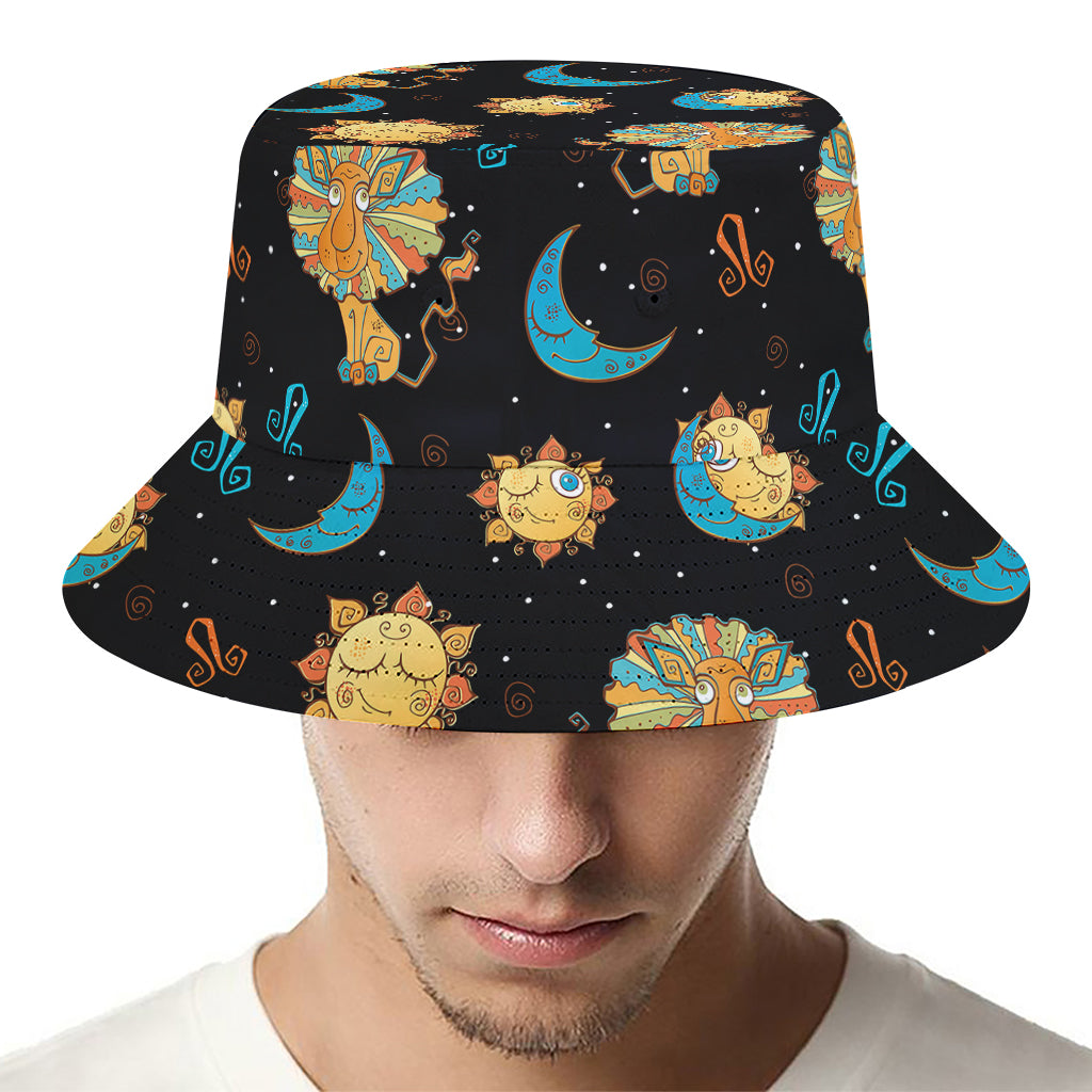 Cute Cartoon Leo Pattern Print Bucket Hat