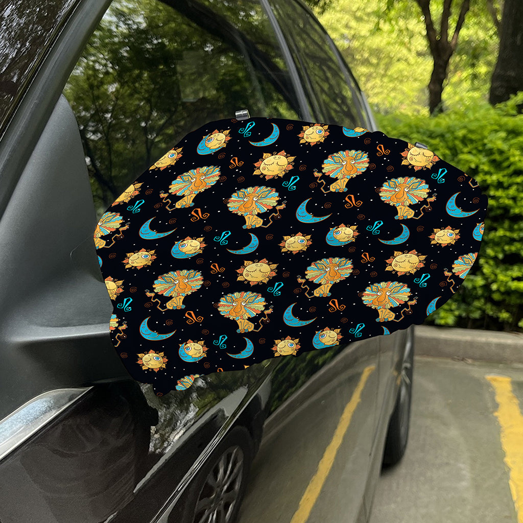 Cute Cartoon Leo Pattern Print Car Side Mirror Covers
