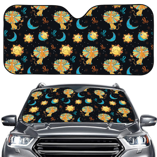 Cute Cartoon Leo Pattern Print Car Windshield Sun Shade