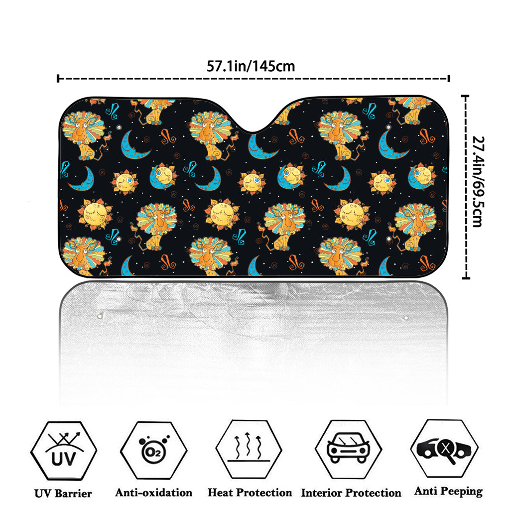 Cute Cartoon Leo Pattern Print Car Windshield Sun Shade